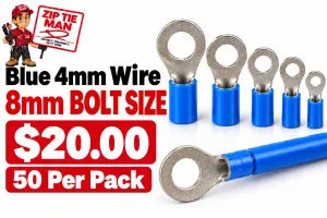 Blue 4mm Wire  8mm Bolt Size